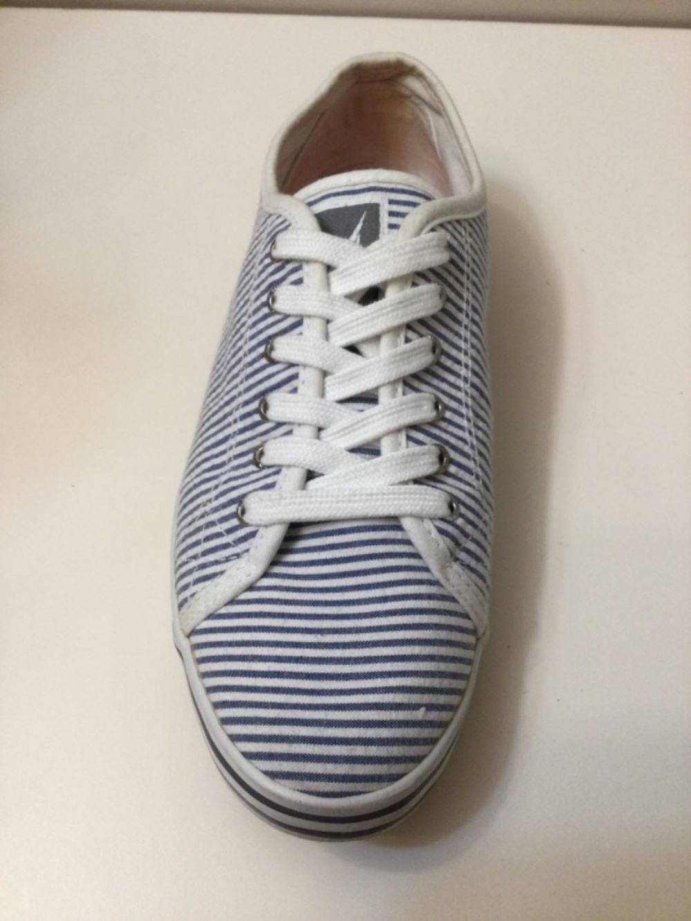 Nautica Lanyard Canvas Sneakers Women’s 7 US ( 38 EU) Blue White Striped Comfort - Picture 5 of 15